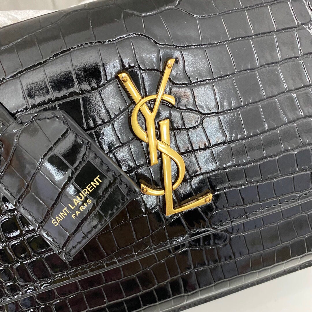 Saint Laurent Sunset Medium in Crocodile-Embossed Leather