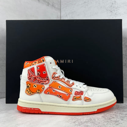 Amiri Skel Top High "White-Orange Bandana"