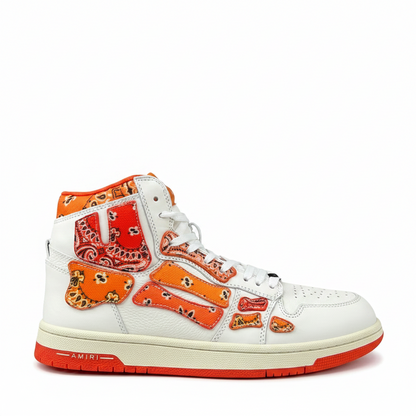 Amiri Skel Top High "White-Orange Bandana"