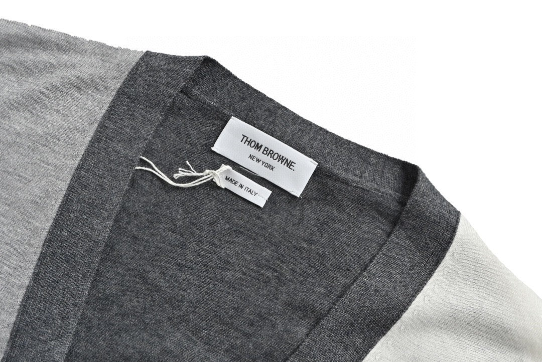 Thom Browne Cardigan "Grey/White"