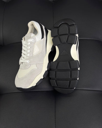 Prada Mesh Fabric and Suede Sneakers "White"