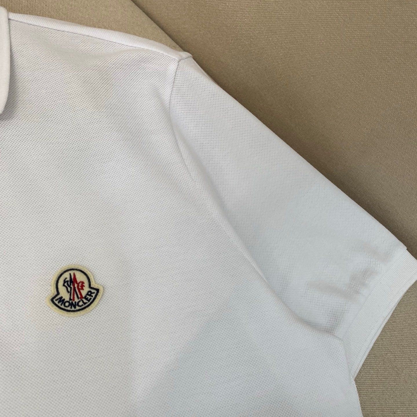 Moncler Logo Patch Cotton Polo T-Shirt "White"