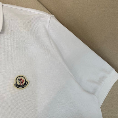 Moncler Logo Patch Cotton Polo T-Shirt "White"