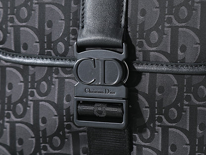 Dior Trek Messenger Bag with Flap "Black Dior Oblique Nylon"