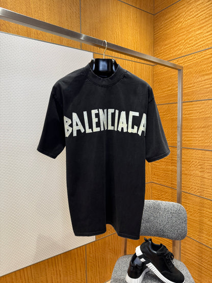 Balenciaga Distressed Logo Print T-Shirt "Black"