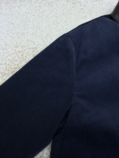 Miu Miu Corduroy and Nappa Leather Down Jacket "Navy"