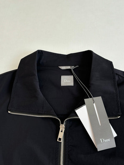 Dior Zipped Shirt with Dior Montaigne Embroidery "Black Technical Fabric"