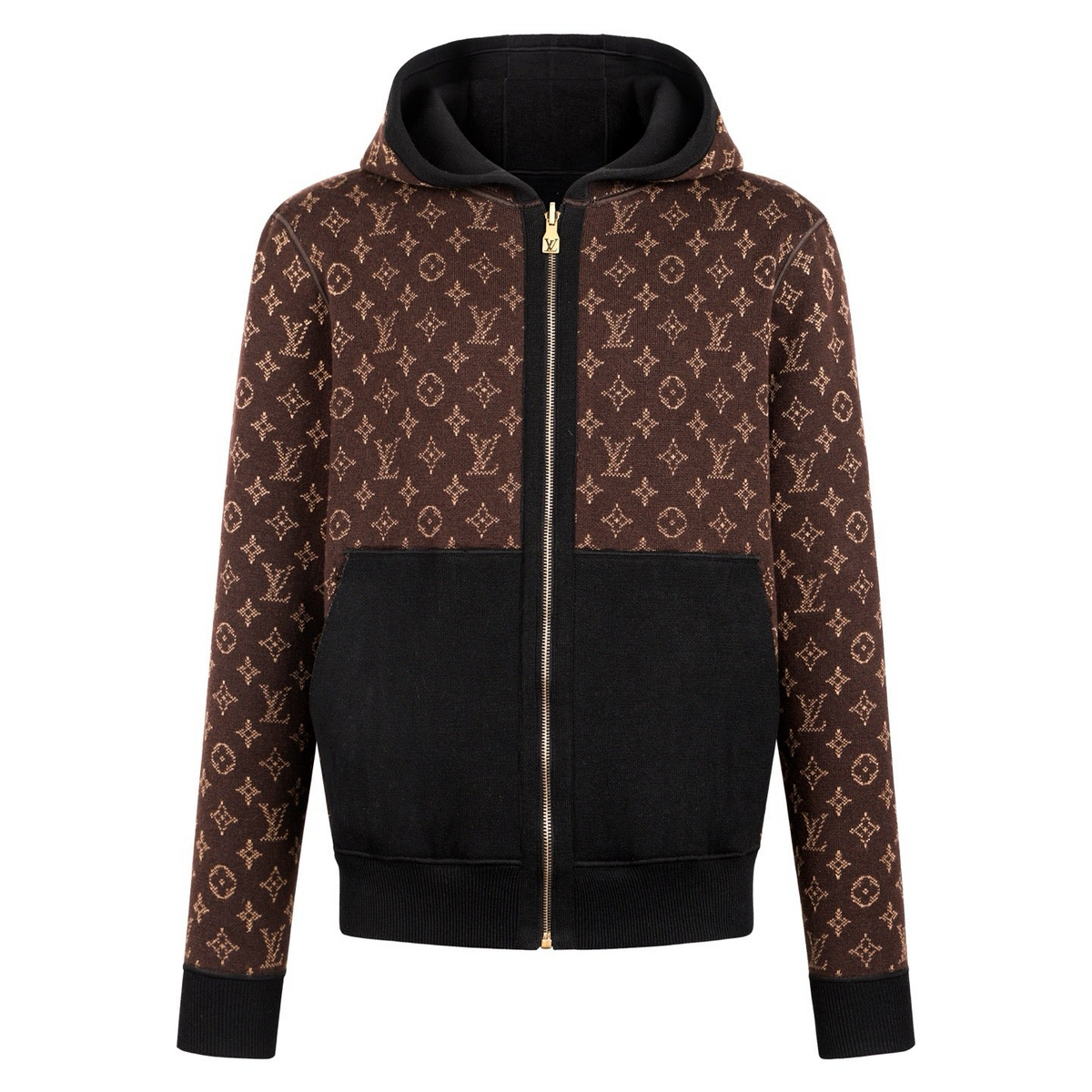 Louis Vuitton Monogram Reversible Double Face Knitted Hooded Blouson "Black"