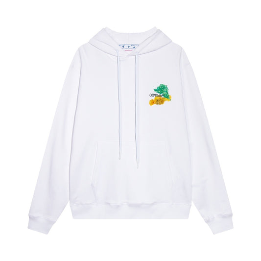 Off-White Brush Arrow Logo Hoodie "White"