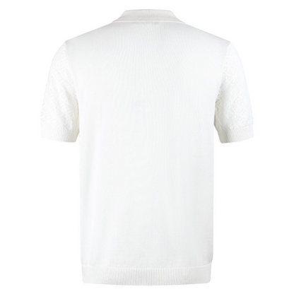 Fendi Cotton and Viscose Tricot Polo Shirt "White"