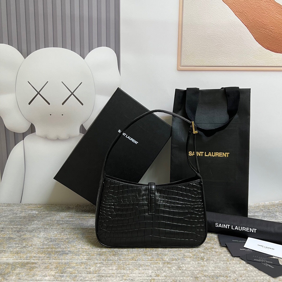 Saint Laurent Le 5 a 7 in Crocodile-Embossed Leather