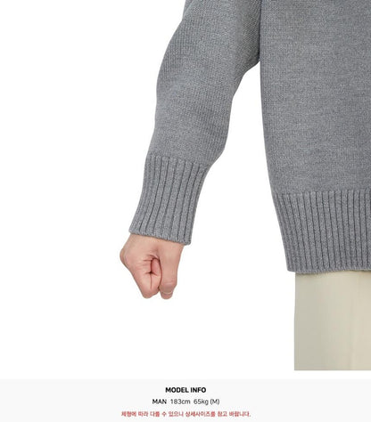 AMI Paris Ami De Coeur Turtleneck Sweater "Grey"