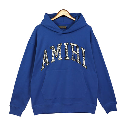 Amiri Bandana Appliqué Hoodie 'Blue-White"