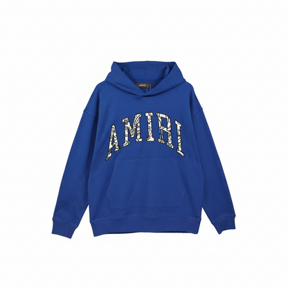 Amiri Bandana Appliqué Hoodie 'Blue-White"