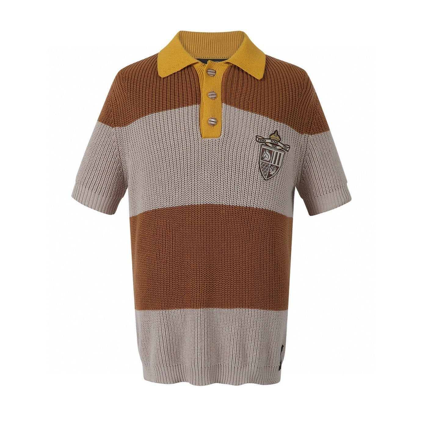 Fendi Cotton Knit Polo T-Shirt "Multicolour"