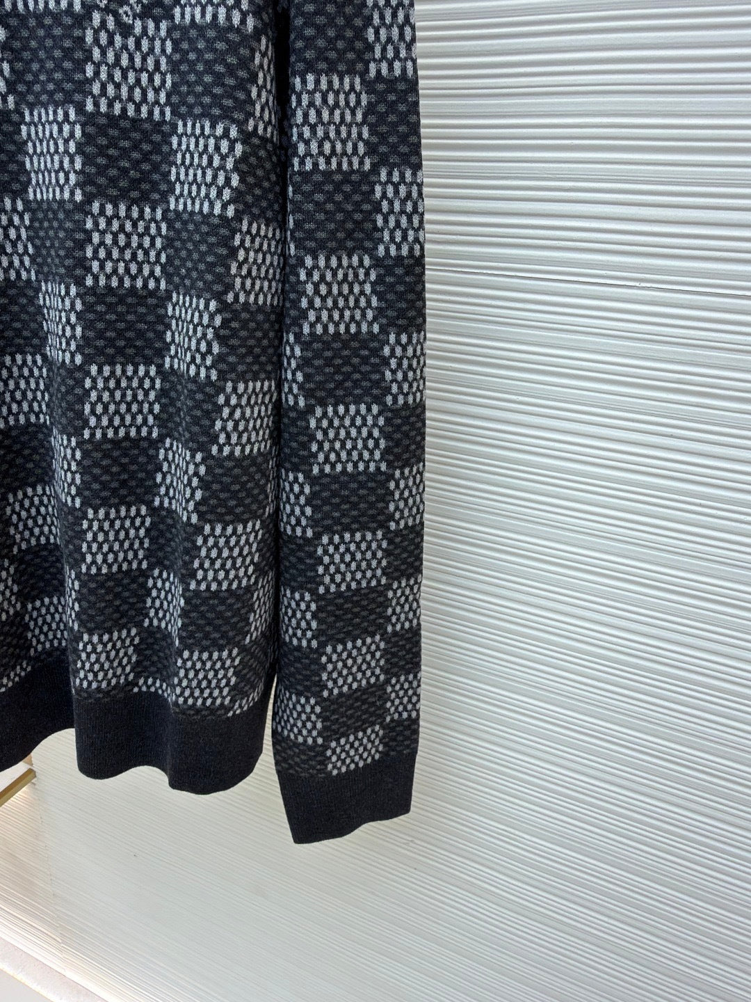 Louis Vuitton Damier Wool Crewneck Sweater "Washed Black"