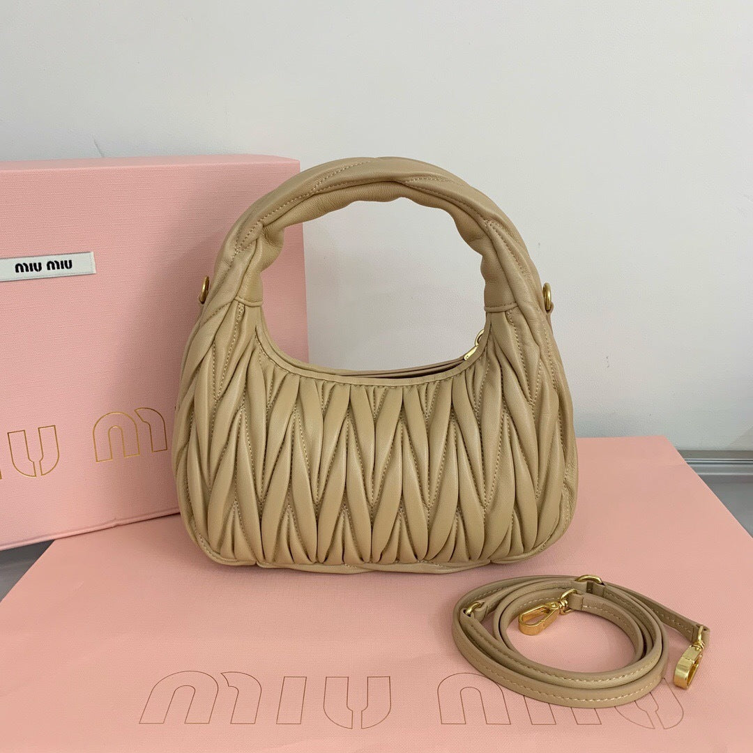 Miu Miu Wander Matelassé Nappa Leather Hobo Bag