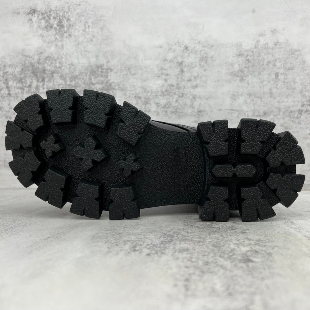 Prada Monolith Leather Boots "Black" V2
