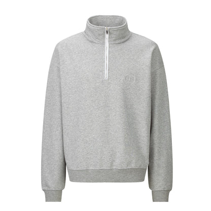Dior CD Icon Half-Zip Sweatshirt "Gray Cotton Fleece"