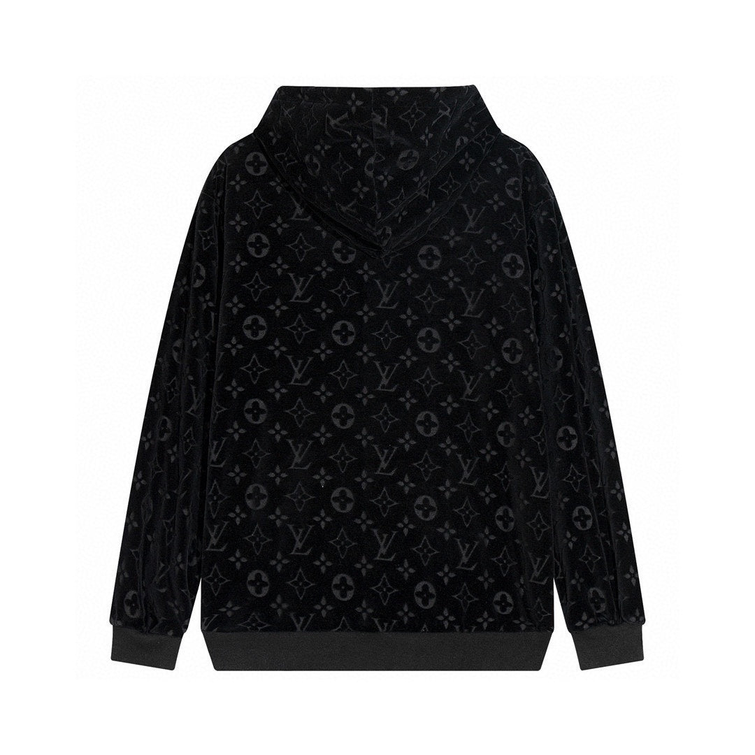Louis Vuitton Velour Jacquard Hoodie "Black"