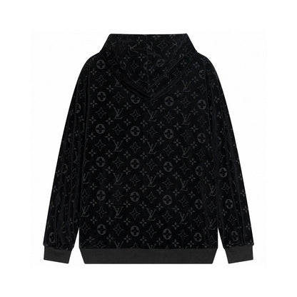 Louis Vuitton Velour Jacquard Hoodie "Black"