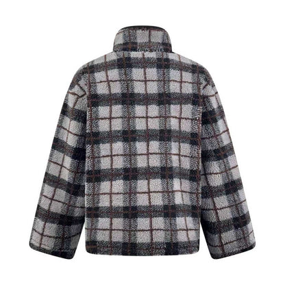 Miu Miu Checked Teddy Jacket "Grey"