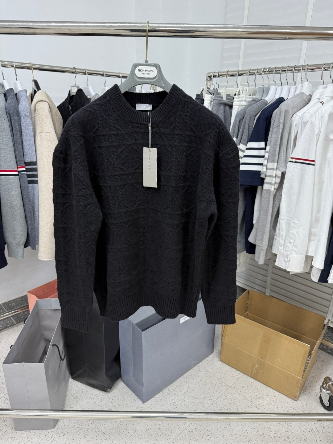 Dior Icons Cannage Sweater "Black Cashmere Knit"