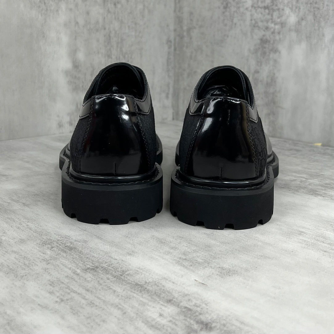 Dior Leather Derby Shoes "Black Motif"