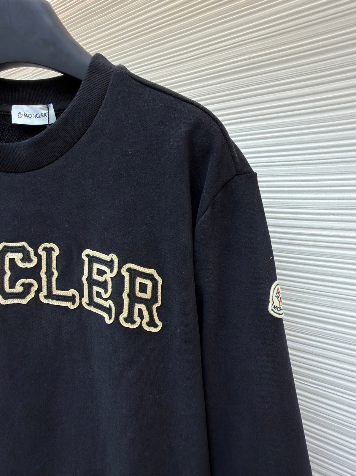 Moncler Logo Cotton Sweatshirt "Black"