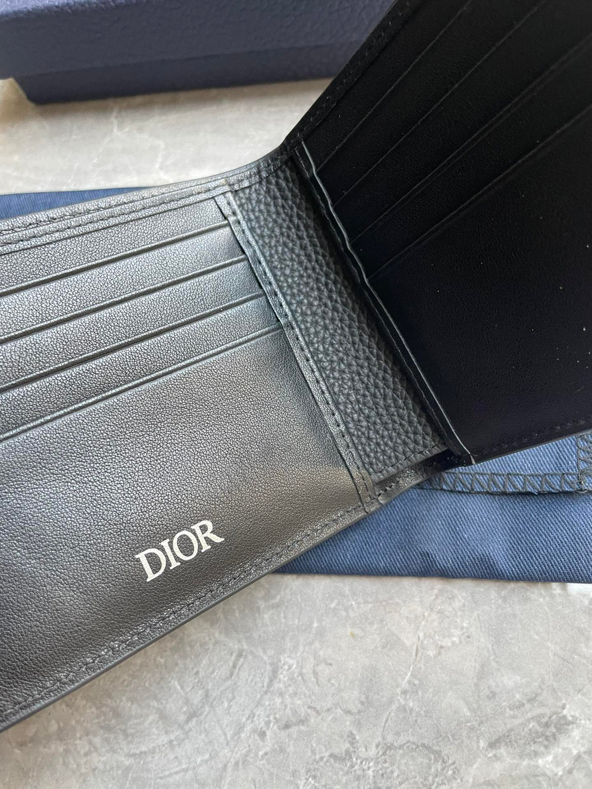 Dior Bifold Wallet "Black Dior Gravity Leather"