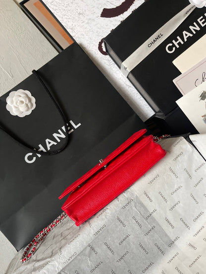 Chanel Quilted Caviar Leather Classic Wallet on Chain