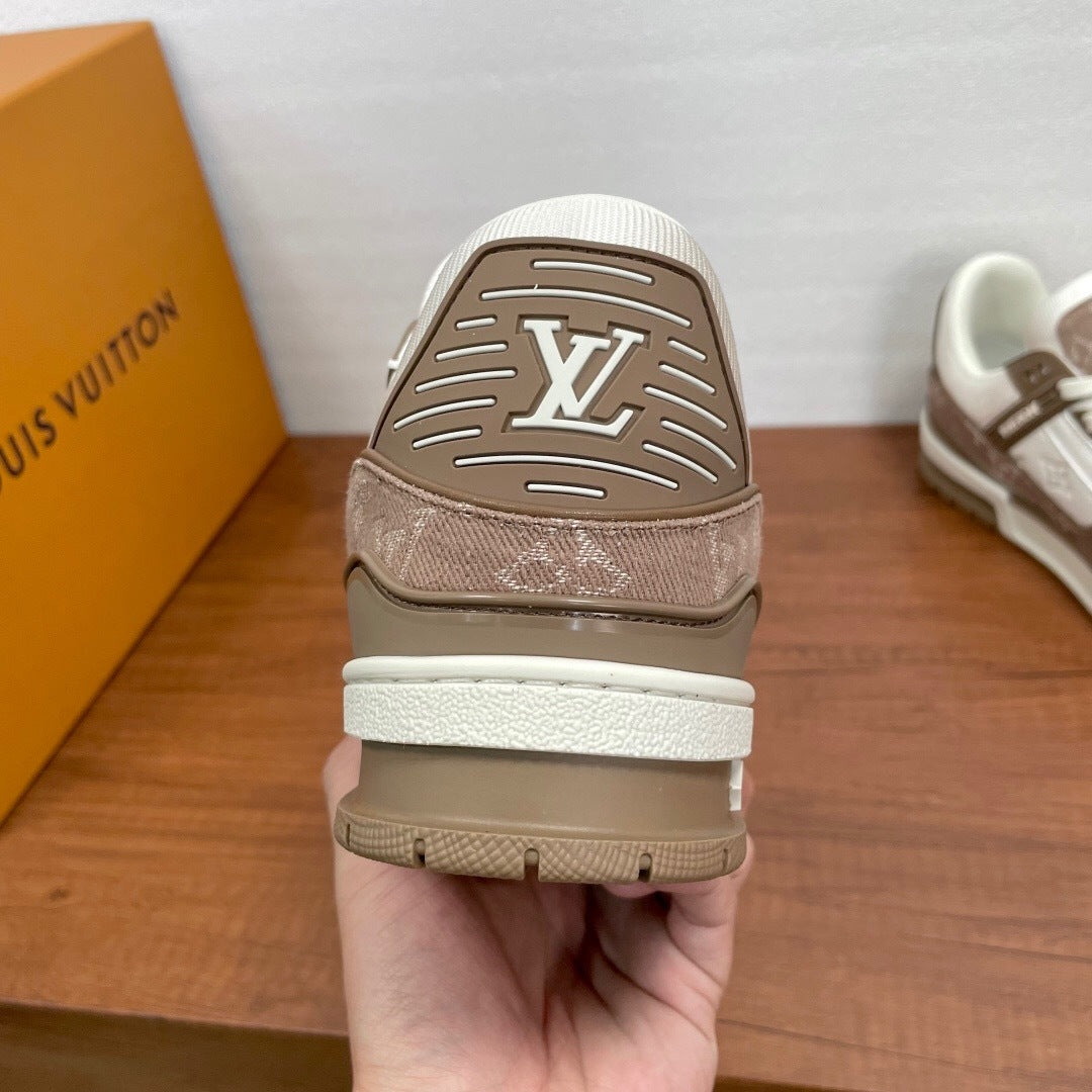 Louis Vuitton LV Trainers "Brown Denim-White"