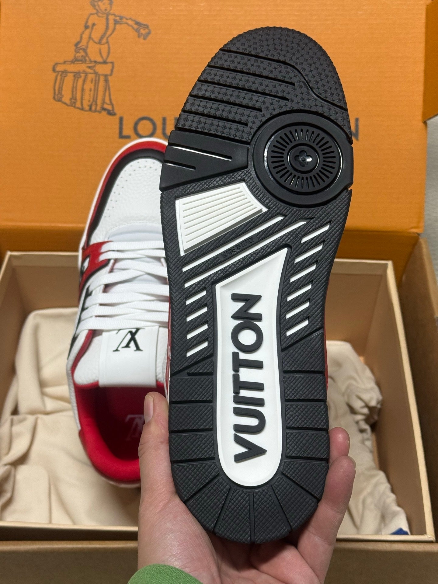 Louis Vuitton LV Trainers "White-Red Crocodile"