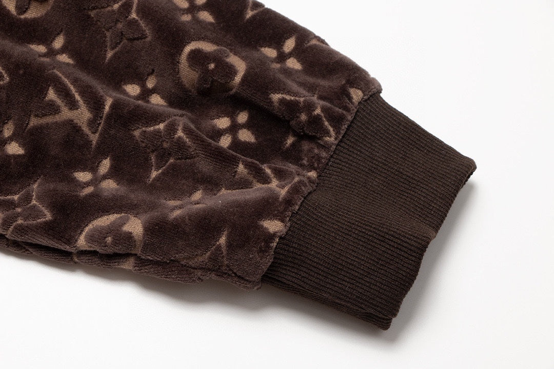 Louis Vuitton Velour Jacquard Hoodie "Brown"