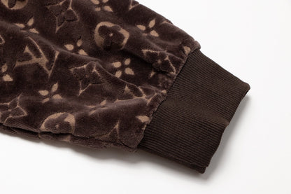 Louis Vuitton Velour Jacquard Hoodie "Brown"