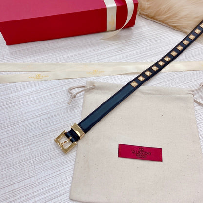 Valentino Rockstud 20mm Leather Belt "Black"