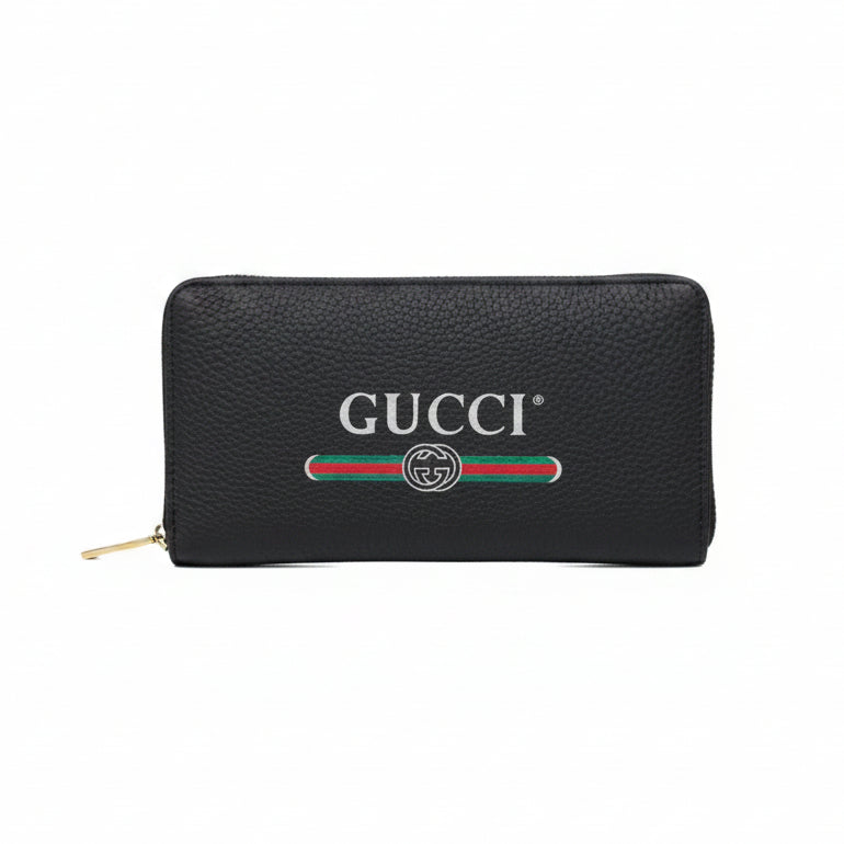 Gucci Print Zip Around Wallet