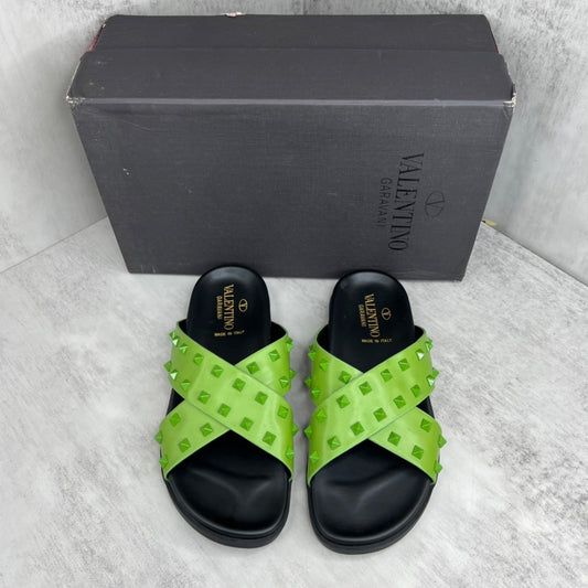 Valentino Garavani Rockstud Slides "Green-Black"