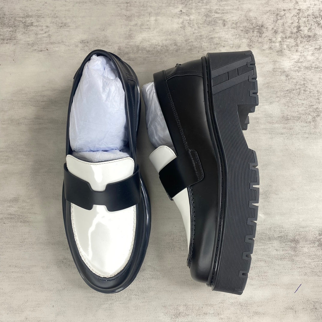 Hermes Leather Loafers "Black-White"