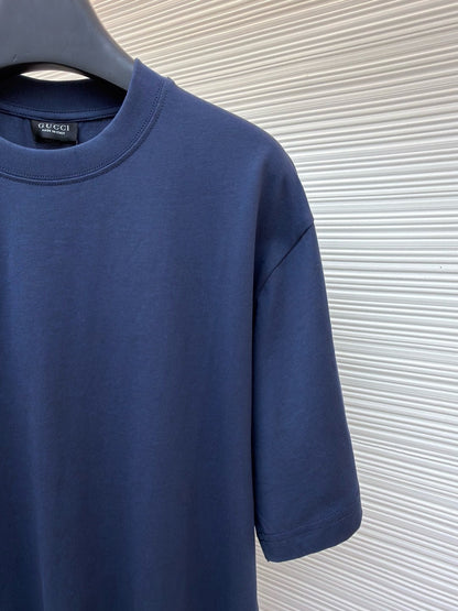 Gucci Cotton Silk Jersey T-shirt "Dark Blue"