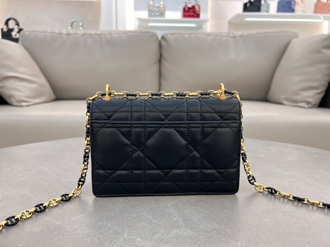 Dior Miss Caro Mini Bag "Black Macrocannage Lambskin"