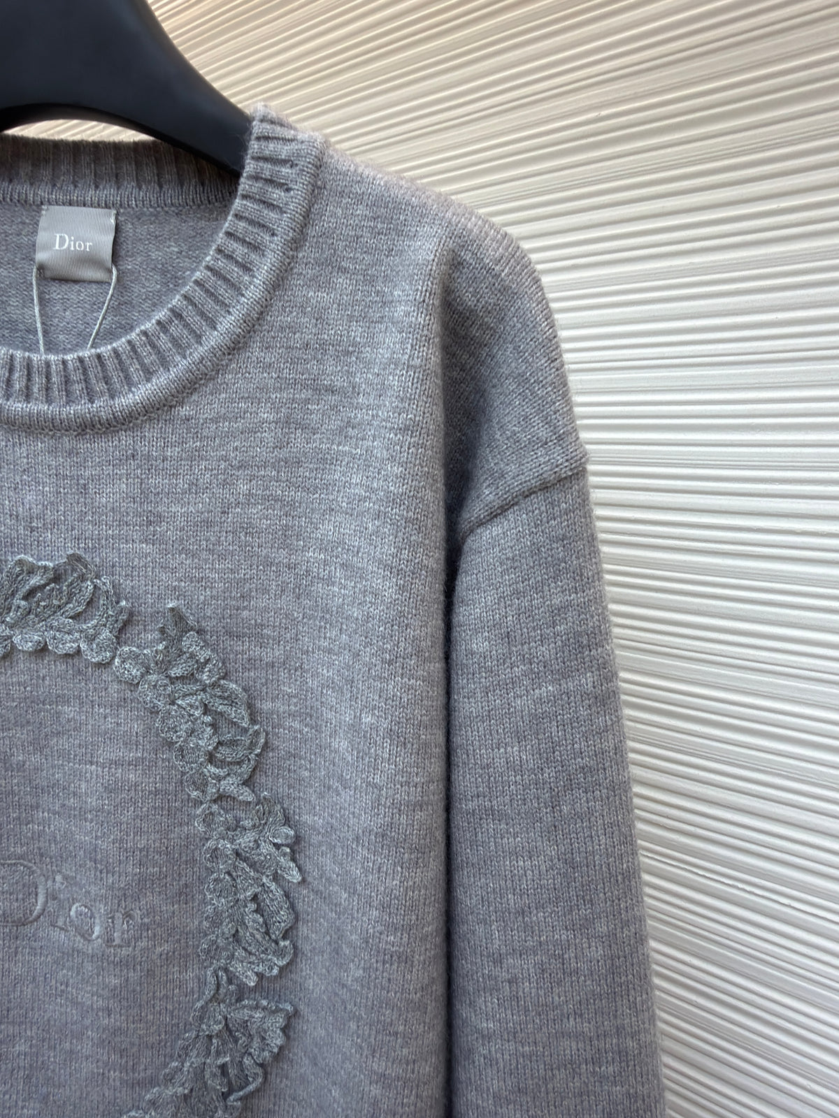 Dior Médaillon Sweater "Gray Wool-Alpaca Knit"