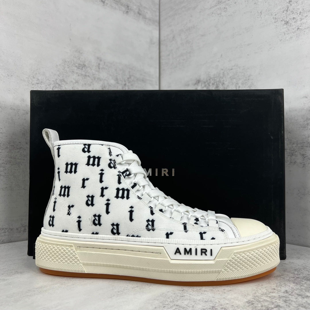 Amiri Court High "White-Black Old English"