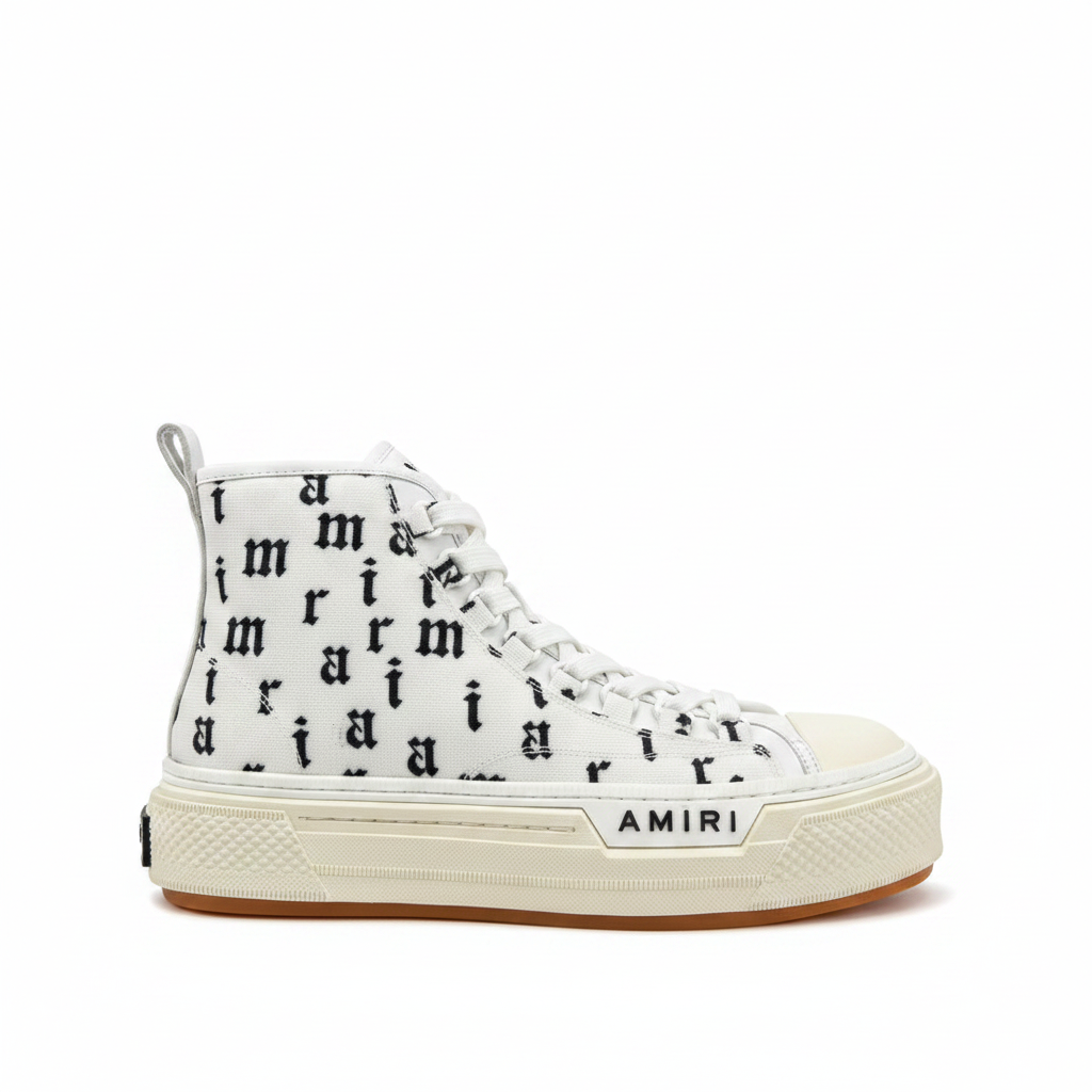 Amiri Court High "White-Black Old English"