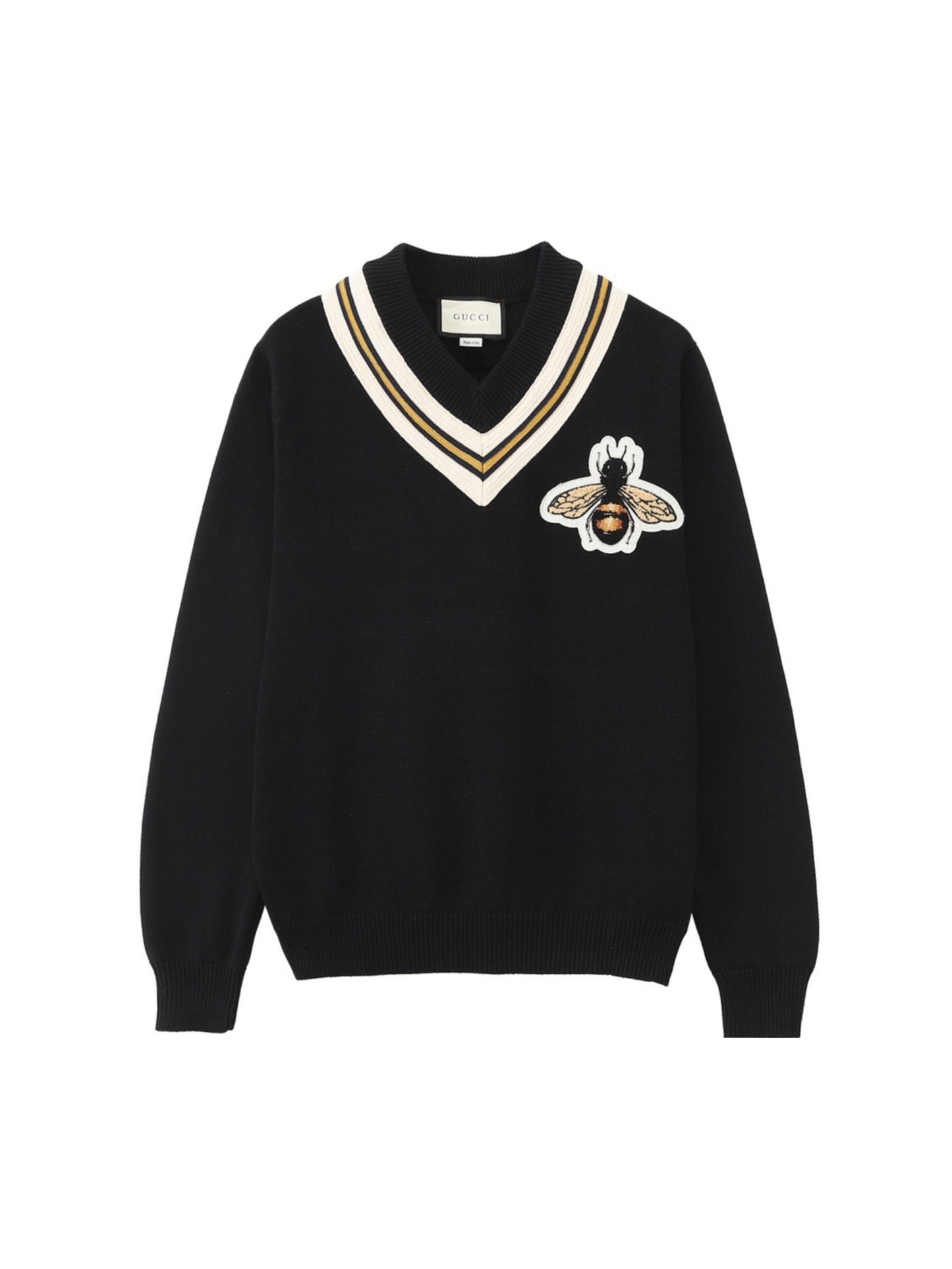 Gucci Bee V-Neck Sweater "Black"
