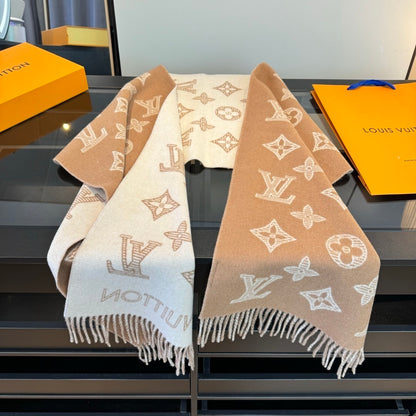 Louis Vuitton Monogram Shadow Scarf "Beige"