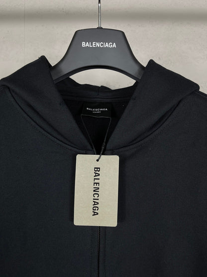 Balenicaga Back Paint Logo Zip-up Hoodie "Black"