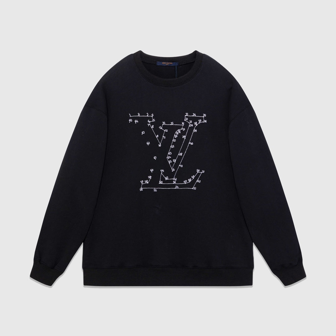 Louis Vuitton LV Stitch Print Embroidered Sweatshirt "Black"