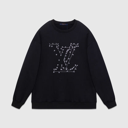 Louis Vuitton LV Stitch Print Embroidered Sweatshirt "Black"