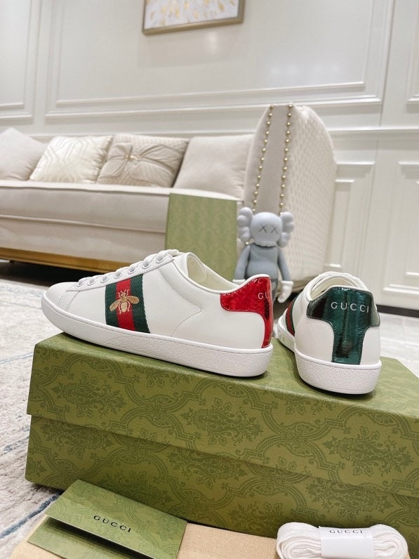 Gucci Ace Trainer with Bee "White"